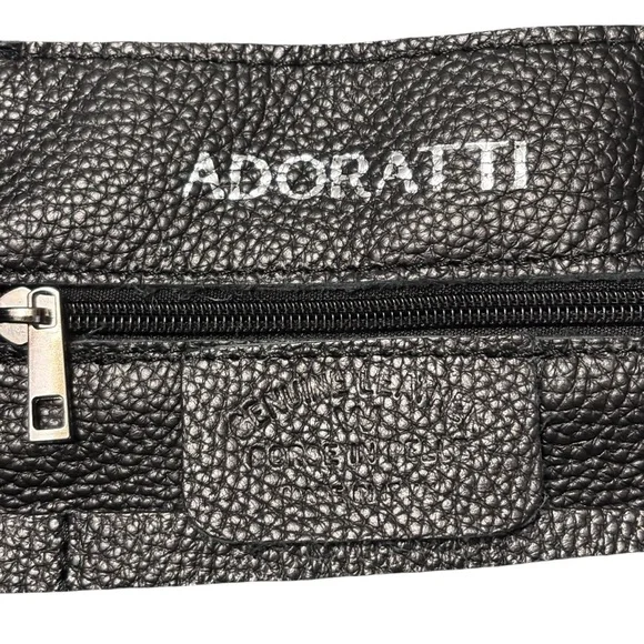 Adoratti Leather Carryall Tote Black Italian Leather NWOT Elegant Tote Bag - Picture 10 of 16